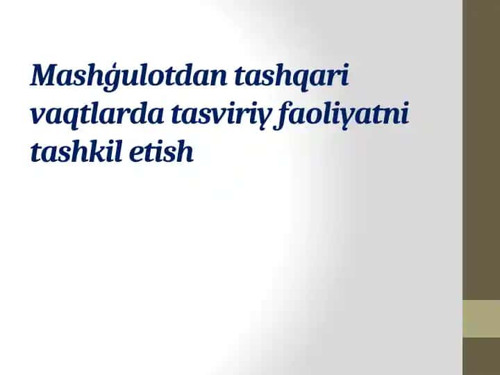 Tasviriy Faoliyat