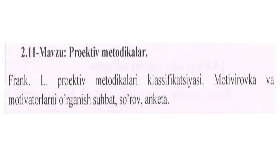 Proektiv metodikalar