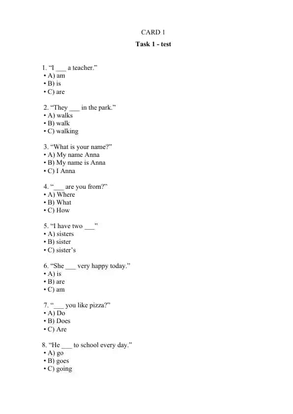 English Grammar Test