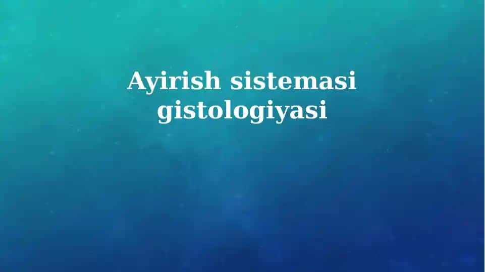 Ayirish sistemasi gistologiyasi