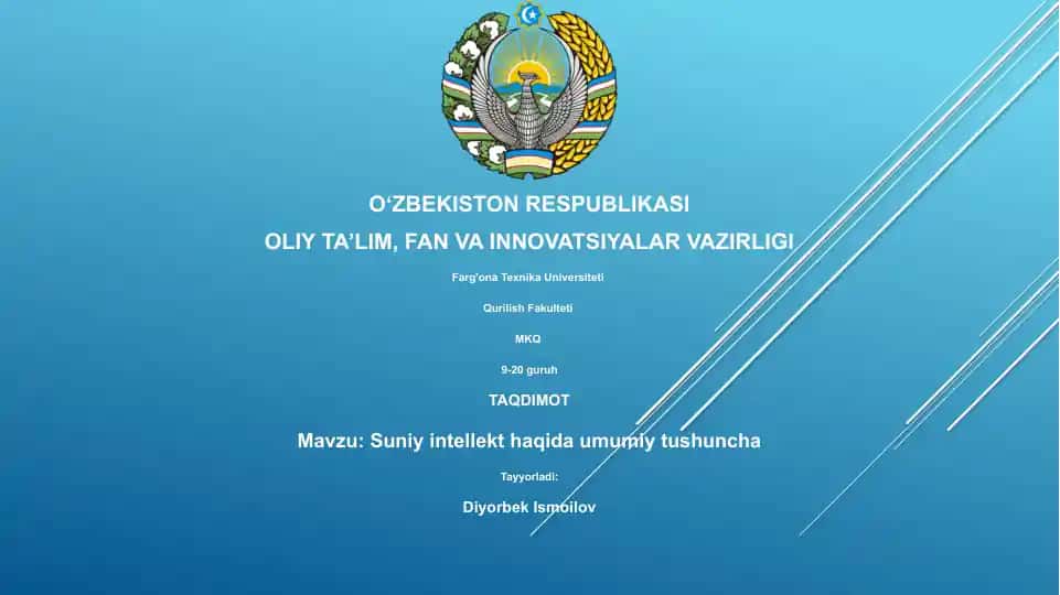 Sun'iy intellekt haqida umumiy tushuncha