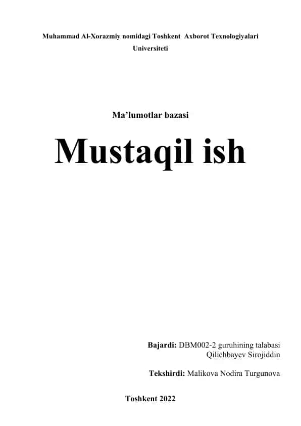 NoSQL ma'lumotlar bazasi va uning asosiy printsiplari