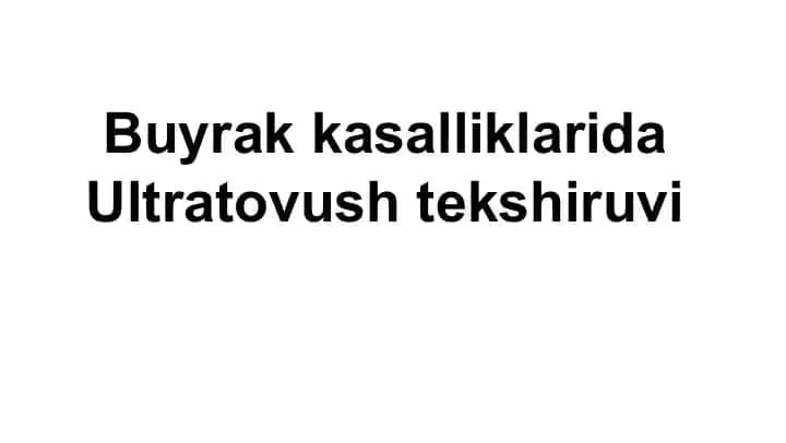 Ultratovush tekshirish usuli - Sоnоgrafiya