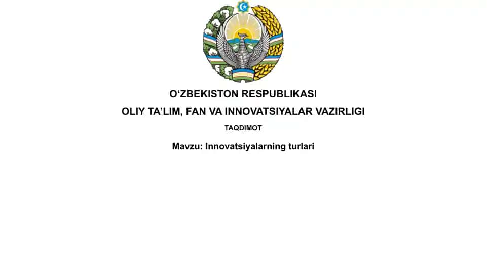 Innovatsiyalarning turlari