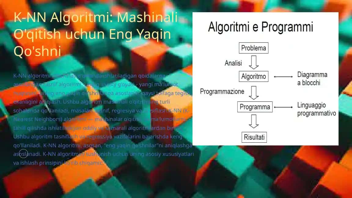 K-NN Algoritmi Mashinali O'qitish uchun Eng Yaqin Qo'shn
