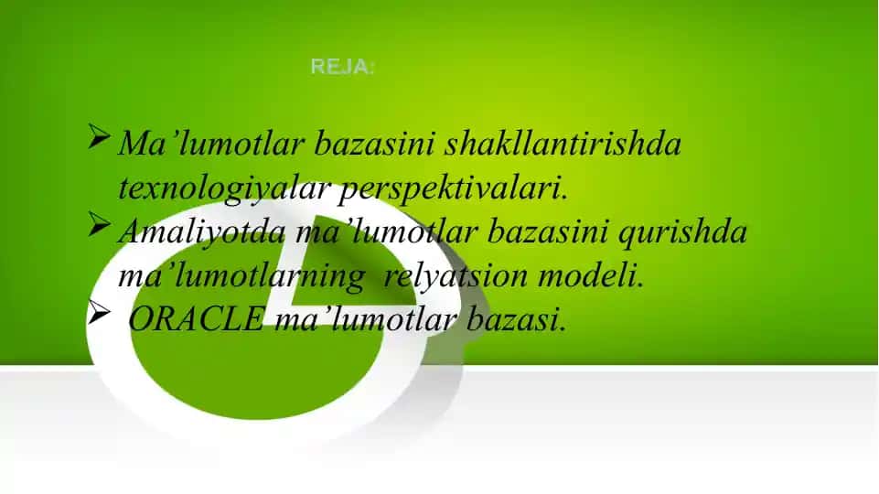 Ma’lumotlarbazasini shakllantirish da texnologiyalar perspektivalari