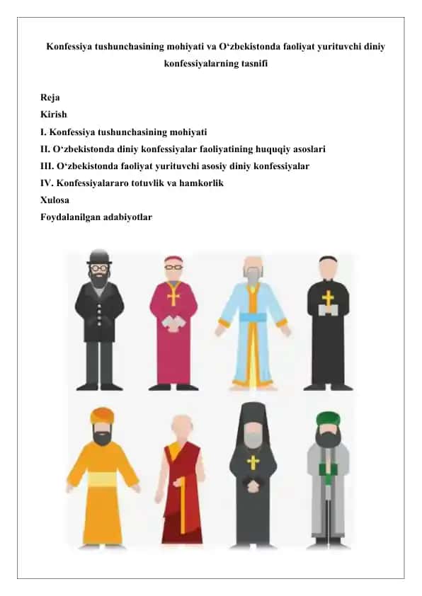 Konfessiya tushunchasi va diniy konfessiyalar