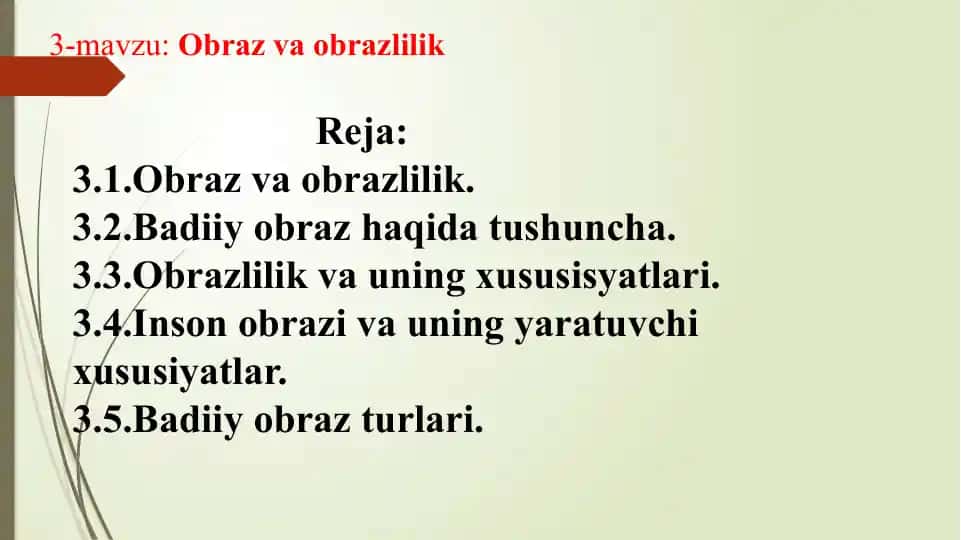 Obraz va obrazlilik
