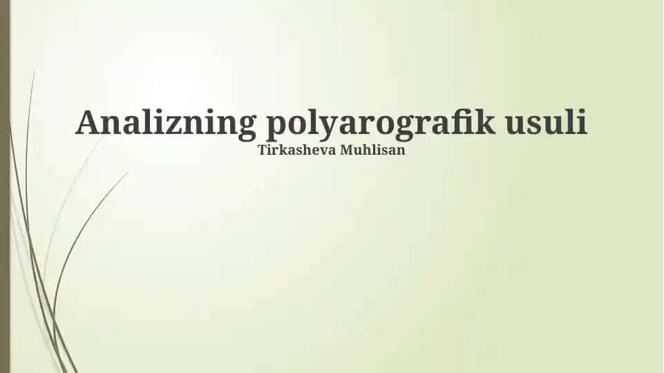 Analizning polyarografik usuli