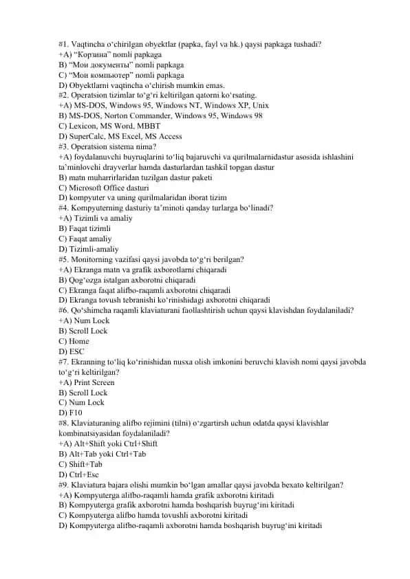 Kompyuter va uning qurilmalari