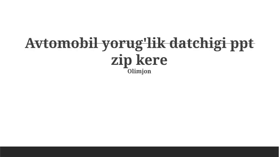 Avtomobil yorug'lik sensori