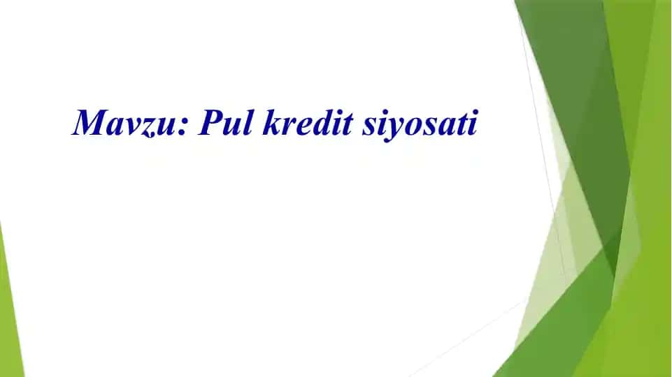 Pul kredit siyosati