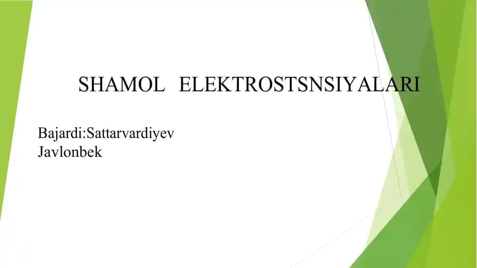 Shamol elektrostansiyalari