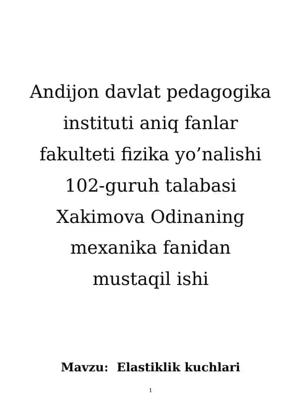 Elastiklik kuchlari
