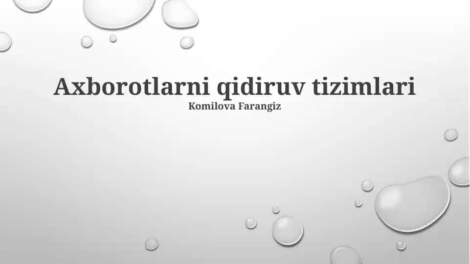 Axborot qidiruv tizimlari