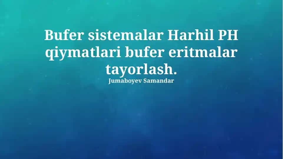 Buffer tizimlari