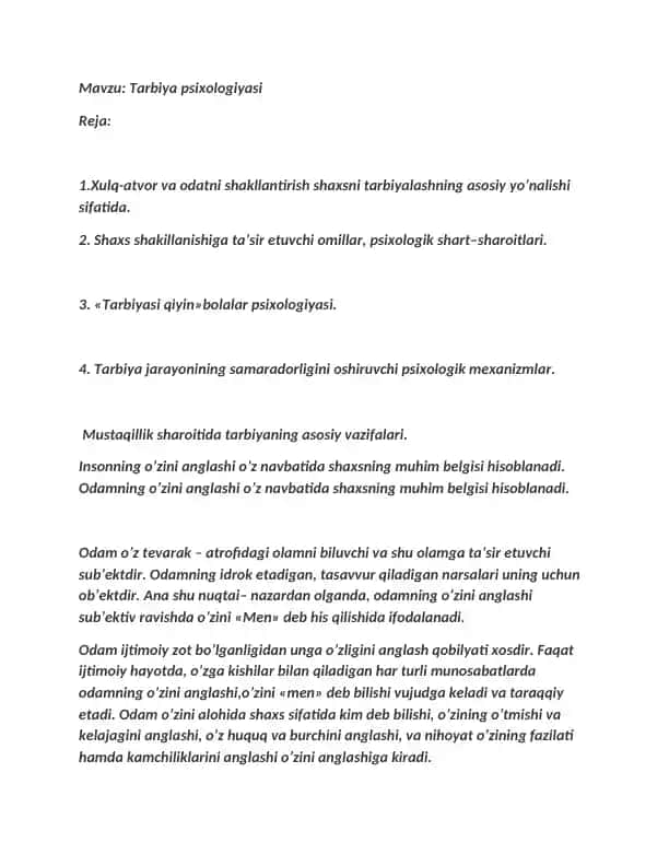 Tarbiya psixologiyasi