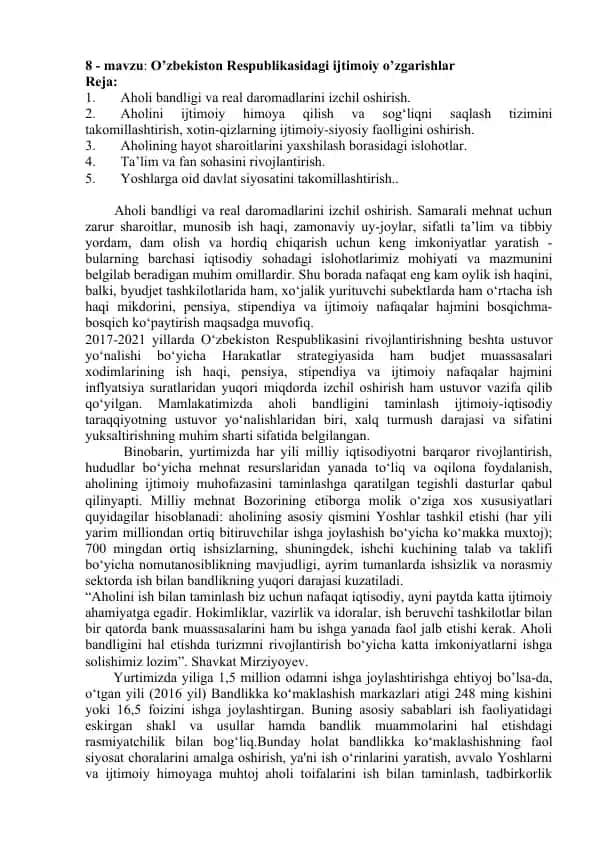 Iqtisodiy o'zgarishlar