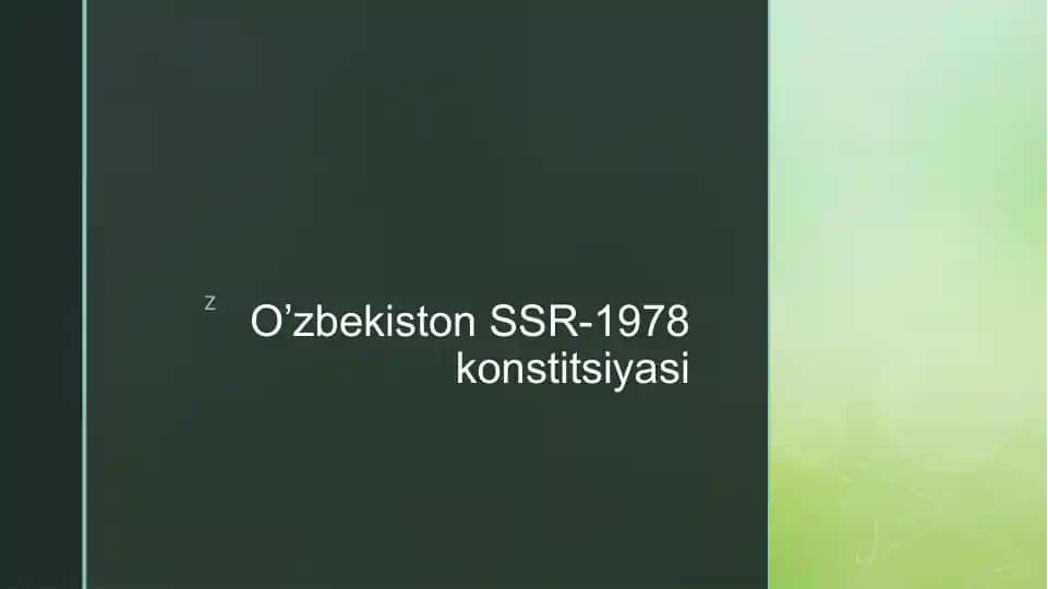O’zbekiston SSR-1978 konstitsiyasi