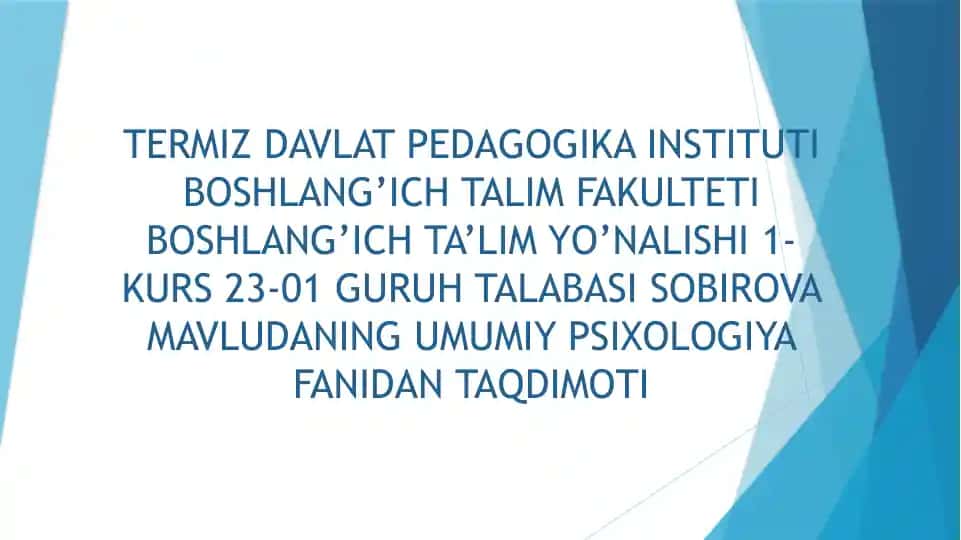 Xotira haqida tushuncha
