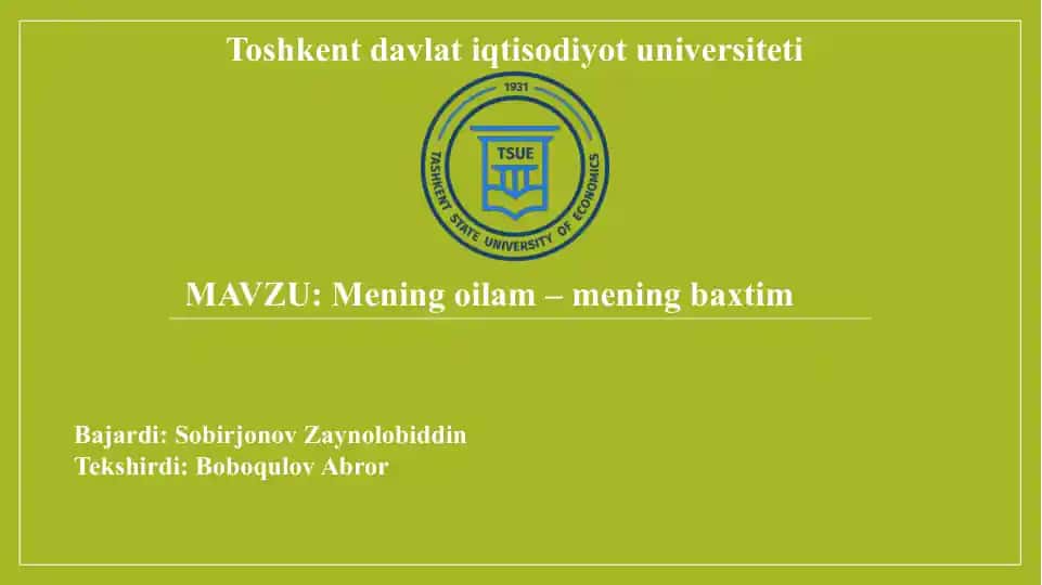 Mening oilam mening baxtim