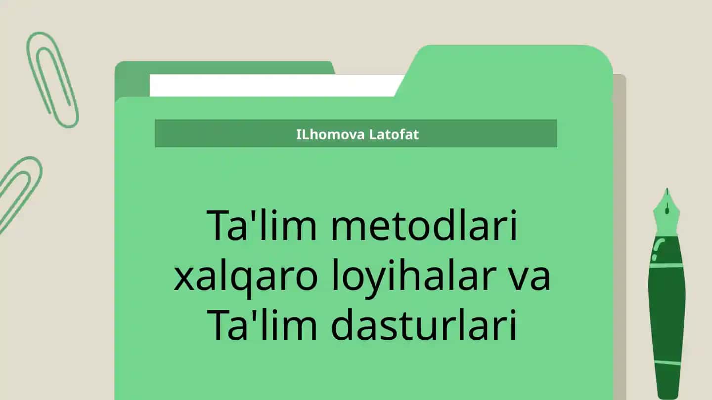 Zamonaviy Ta'lim Metodlari