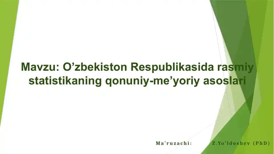 O’zbekiston Respublikasi dasturiy statistikasi