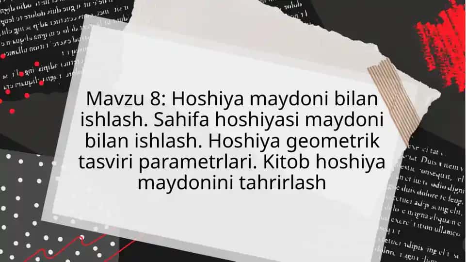 Hoshiya maydoni bilan ishlash (LaTeX taqdimoti)