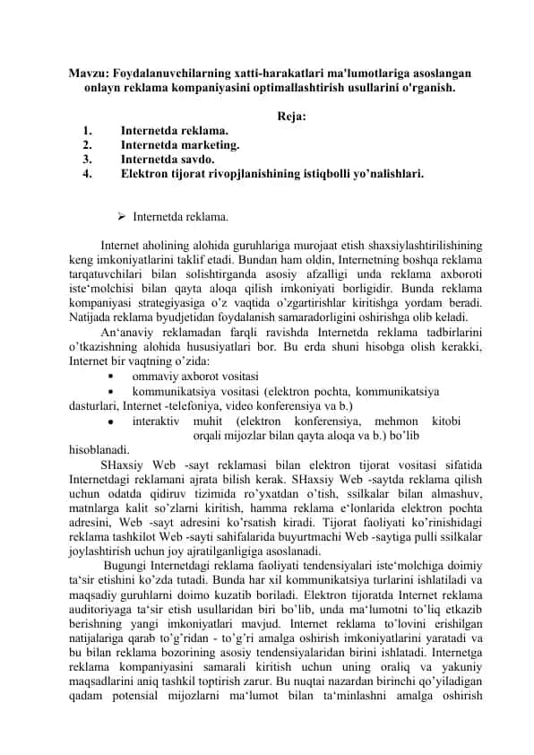Internetda reklama