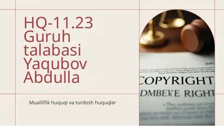 Mualliflik huquqi va turdosh huquqlar
