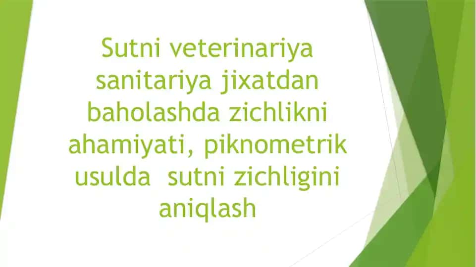 Sutyi veterinariya sanitariya jixatdan baholashda zichlikni ahamiyati, piknometrik usulda sutni zichligini aniqlash