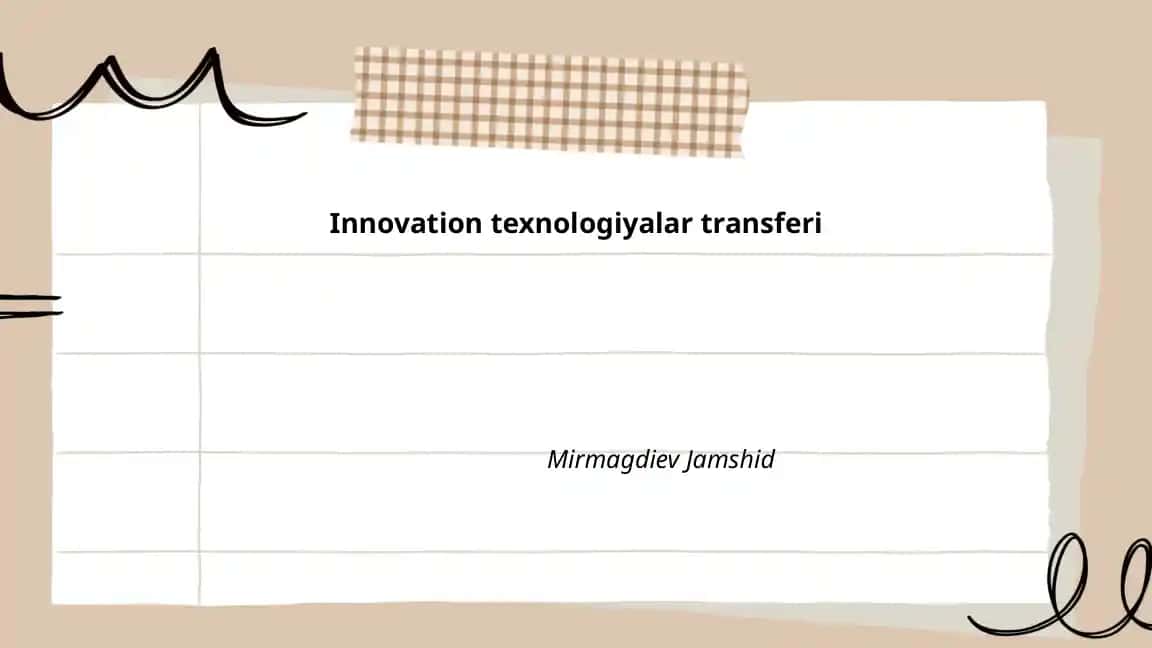 Innovation texnologiyalar transferi