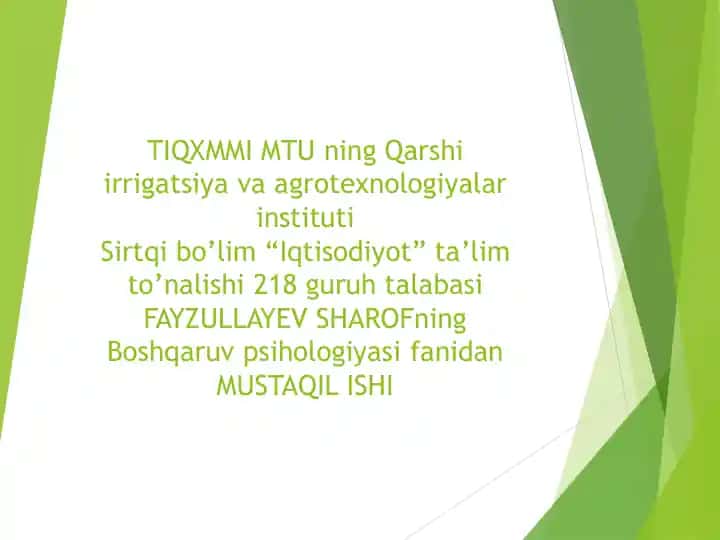 Boshqaruv psihologiyasida emotsional intellekt shkalasi