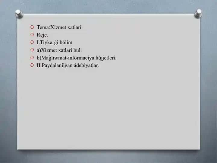 Xizmet xatlari