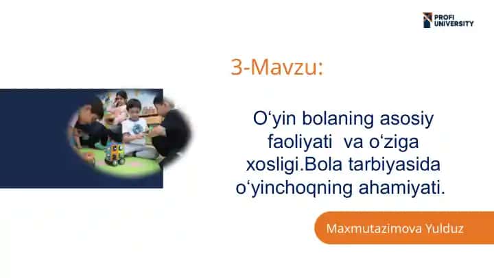 O'yinbolalarning ta'limi