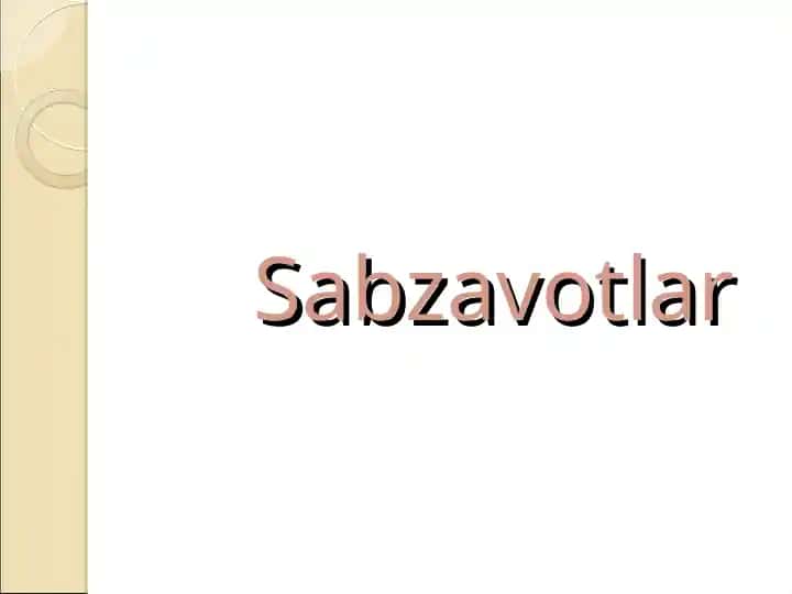 Sabzavotlar