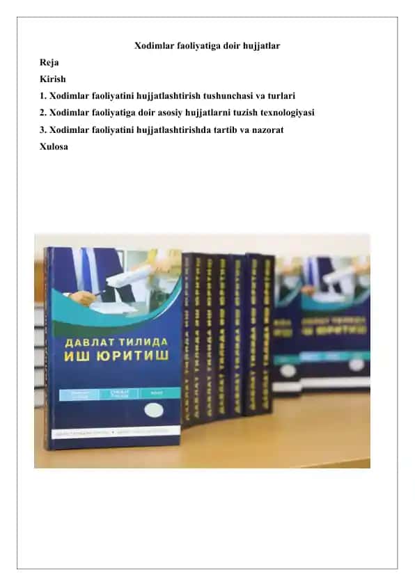 Xodimlar faoliyatiga doir hujjatlar