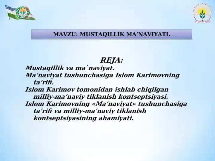 MUSTAQILLIK MA’NAVIYATI