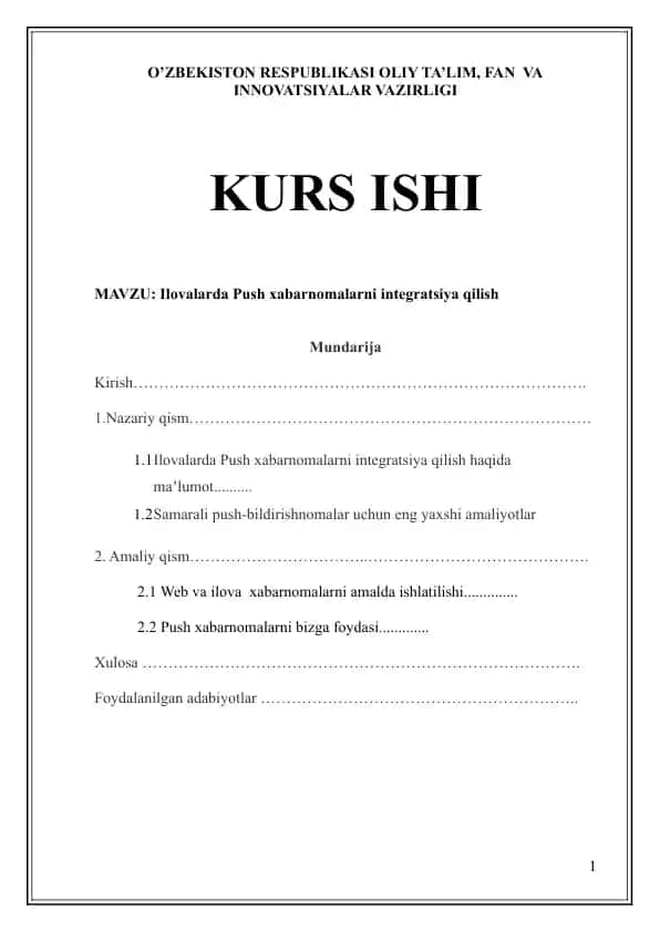 Ilovalarda Push xabarnomalarni integratsiya qilish
