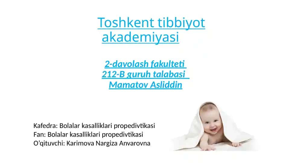 Bolalar kasalliklari propedevtikasi