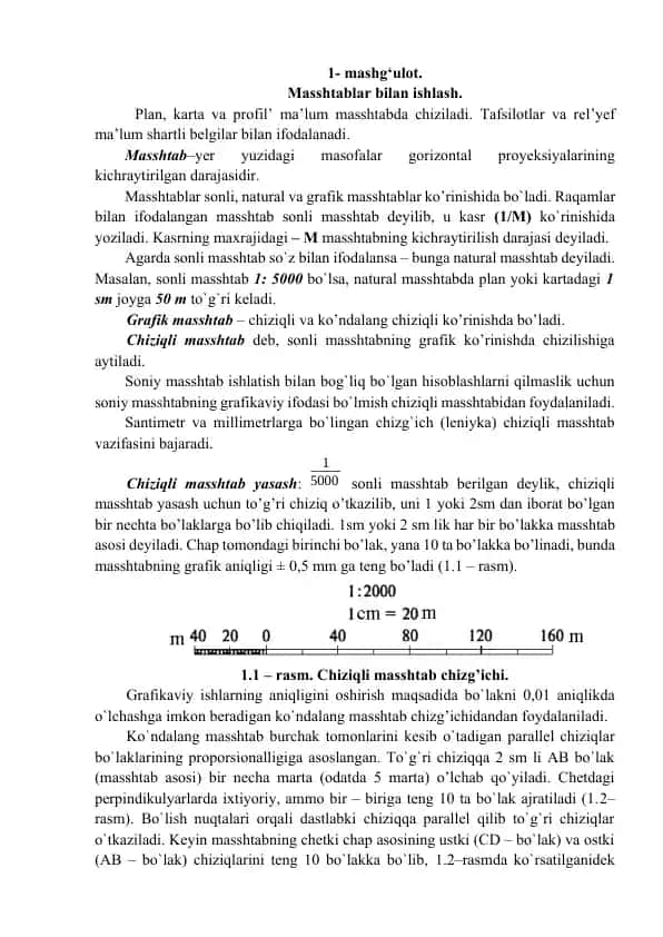 Masshtablar bilan ishlash
