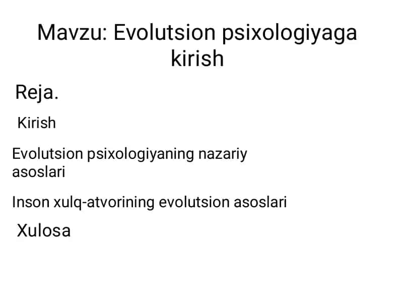 Evolutsion Psixologiya