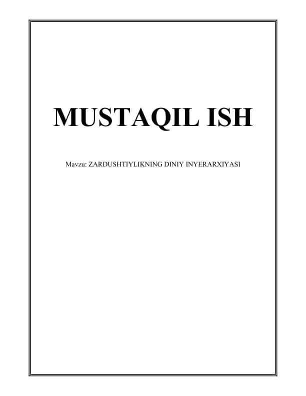 Zardushtiylikning Diniy Inyerarxiyasi