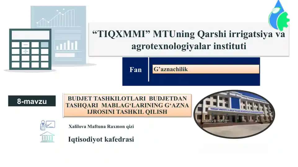 Budjet Tashkilotlari Budjetdan Tashqarimablag‘laring‘azna Ijrosini Tashkil Qilish