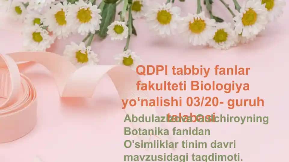 O'simliklar dunyosi va xilligiyoti