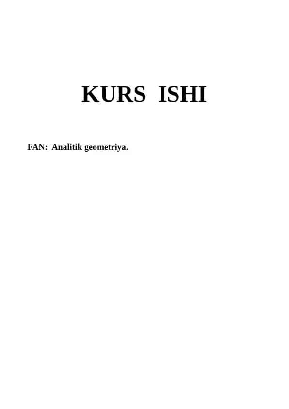 Konus kesimlari haqida kurs ishi