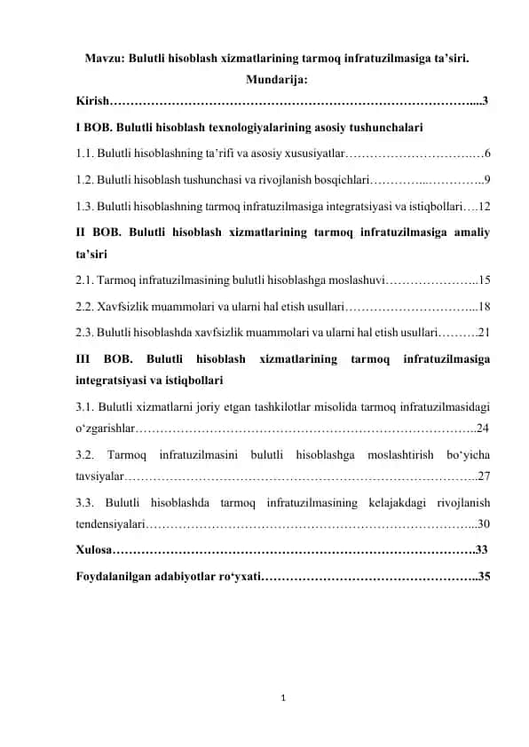 Bulutli hisoblash texnologiyalari