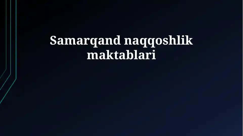 Samarqand dekorativ rassomlik maktablar