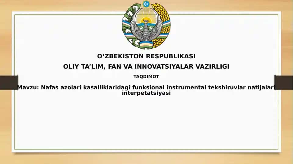 Nafas olish kasalliklarida funksional instrumental tekshiruvlar