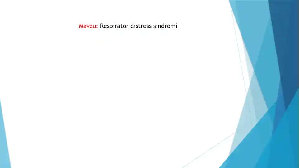Nafas olish qiyinlishuvi sindromi (Respiratory distress syndrome)